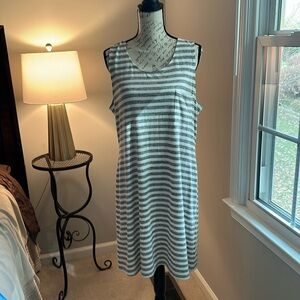 NWT Market & Spruce Meg Knit Dress gray and white stripes